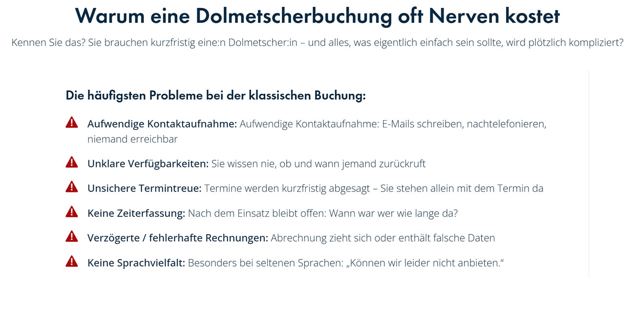 Dolmetscherbuchung